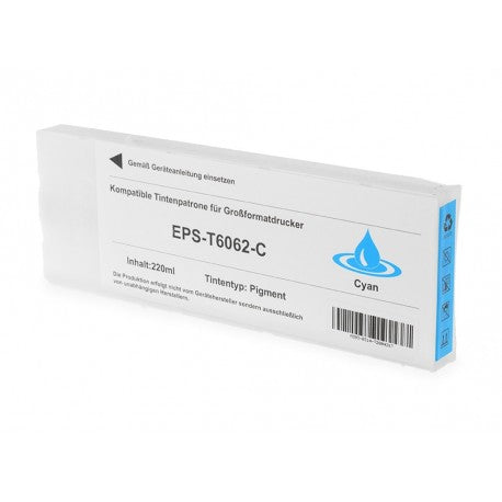 CARTUCCIA EPSON T6062 CIANO COMPATIBILE PER EPSON Stylus Pro 4800,4880 C13T606200 CAPACITA 220ML PIGMENTATO -CON CHIP-