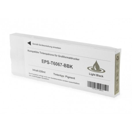 CARTUCCIA EPSON T6067 LIGHT BLACK COMPATIBILE PER EPSON Stylus Pro 4800,4880 C13T606700 CAPACITA 220ML PIGMENTATO -CON CHIP-