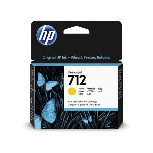 CARTUCCIA HP 712 GIALLO 3ED69A ORIGINALE PER HP DESIGNJET STUDIO STEEL,T230,T250,T630,T650 CAPACITA 29ml