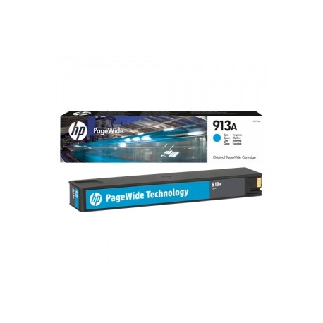 CARTUCCIA HP 913 CIANO ORIGINALE PER HP PAGEWIDE PRO 352DN,377DN,452DW,477DW F6T77A CAPACITA 3.000 PAGINE