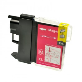 CARTUCCIA LC980XL LC1100XL LC985XL MAGENTA COMPATIBILE PER BROTHER  LC 61 LC 980  LC 1100 LC 985 ALTA CAPACITA 18ML
