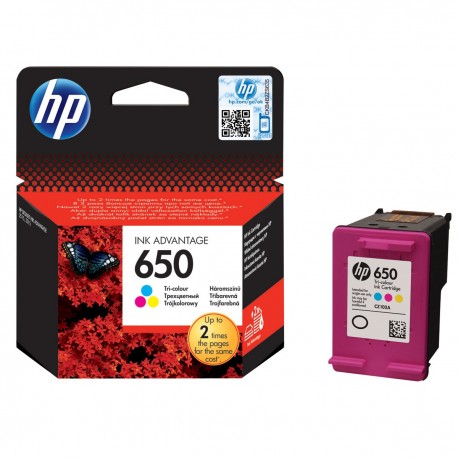 CARTUCCIA ORIGINALE HP 650 COLORE PER HP DESKJET INK ADV 1015, 1515, 2515,  2545, 2645, 3515, 3545 CZ102AE 200 pagine