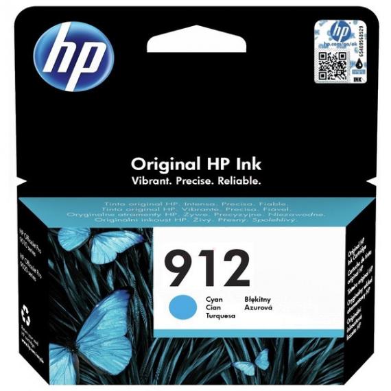 CARTUCCIA ORIGINALE HP 912 CIANO 3YL77AE PER HP OFFICEJET 8012,8014,8015, PRO 8022,8024,8025,8035 CAPACITA 315 PAGINE