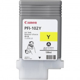 CARTUCCIA PFI-102Y GIALLA COMPATIBILE PER CANON IPF500 IPF600 IPF700 LP17 LP24 PFI-102Y 130ML