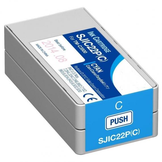 CARTUCCIA SJIC22PC CIANO C33S020602 INK PIGMENTATO COMPATIBILE PER EPSON COLORWORKS TM C3500 CAPACITA 32,5ml