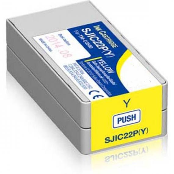 CARTUCCIA SJIC22PY GIALLO C33S020604 INK PIGMENTATO COMPATIBILE PER EPSON COLORWORKS TM C3500 CAPACITA 32,5ml