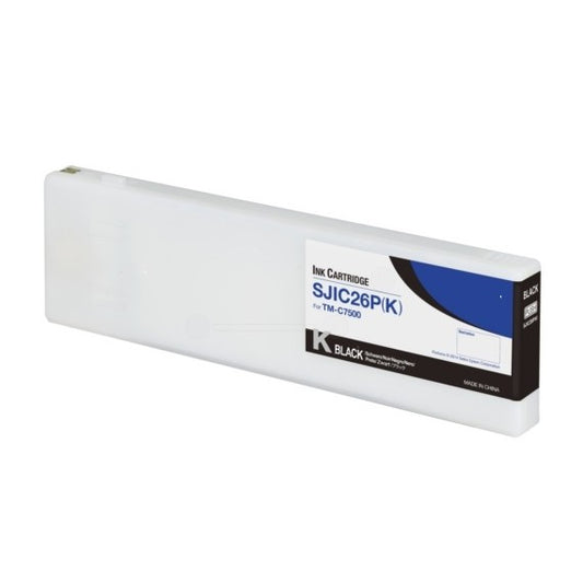 CARTUCCIA SJIC26PBK NERA C33S020618 INK PIGMENTATO COMPATIBILE PER EPSON COLORWORKS TM-C 7500 SJIC26 CAPACITA 295ml