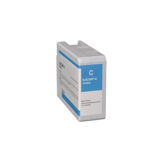 Cartuccia SJIC36C ciano C13T44C240 ink pigment compatibile per Epson ColorWorks C6000,C6500 SJIC36PC capacità 80ml