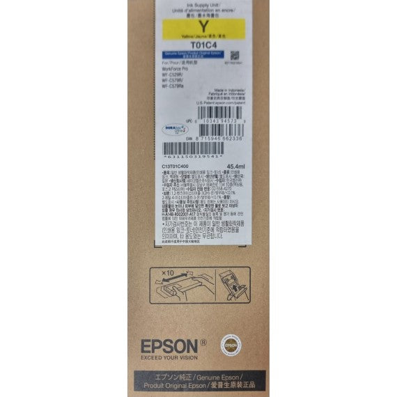Cartuccia T01C4Y gialla C13T01C400 originale per Epson WorkForce Pro WF-C529R,C579R capacità 45.4ml
