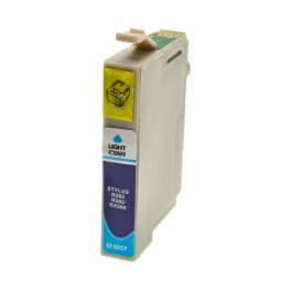 CARTUCCIA T0805 LIGHT CIANO COMPATIBILE PER EPSON R265,R285,R360,RX560,RX585,RX685,P50 CAPACITA 12ML