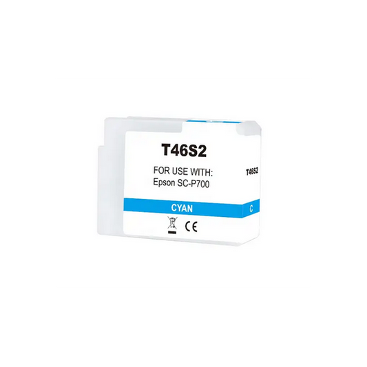 Cartuccia T46S2 ciano C13T46S200 ink pigmentato compatibile per Epson SureColor SC-P700,SC-P706 capacità 25ml