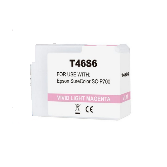 Cartuccia T46S6 light magenta C13T46S600 ink pigmentato compatibile per Epson SureColor SC-P700,SC-P706 capacità 25ml