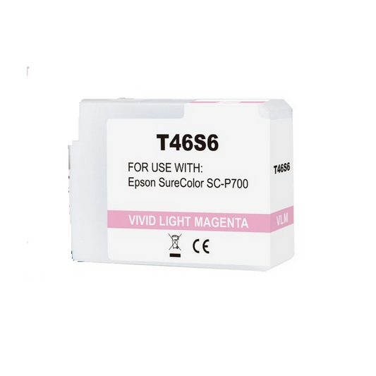 Cartuccia T46S6 light magenta C13T46S600 ink pigmentato compatibile per Epson SureColor SC-P700,SC-P706 capacità 25ml