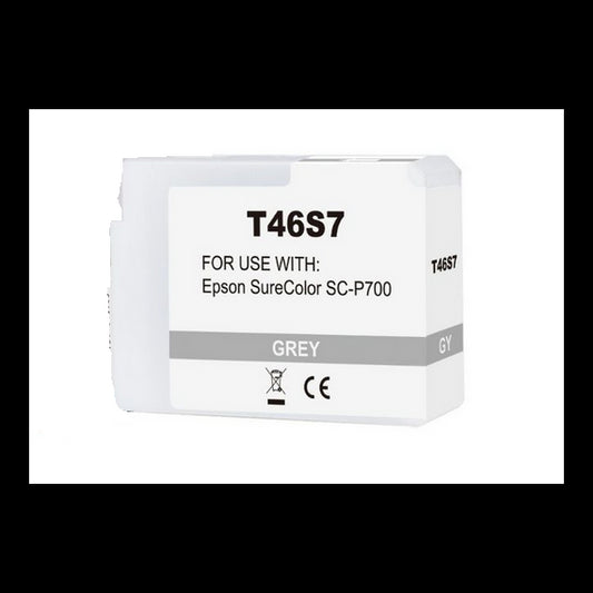 Cartuccia T46S7 grigio C13T46S700 ink pigmentato compatibile per Epson SureColor SC-P700,SC-P706 capacità 25ml