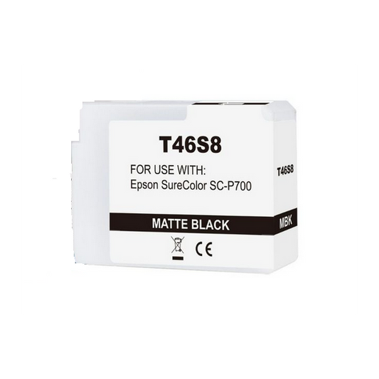 Cartuccia T46S8 nero opaco C13T46S800 ink pigmentato compatibile per Epson SureColor SC-P700,SC-P706 capacità 25ml