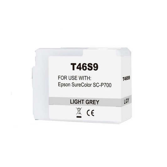 Cartuccia T46S9 light grigio C13T46S900 ink pigmentato compatibile per Epson SureColor SC-P700,SC-P706 capacità 25ml