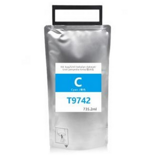 Cartuccia T9742 ciano pigmentato C13T974200 compatibile per Epson WorkForce WF-C860,C869 capacità 732,5ml 84.000 pagine