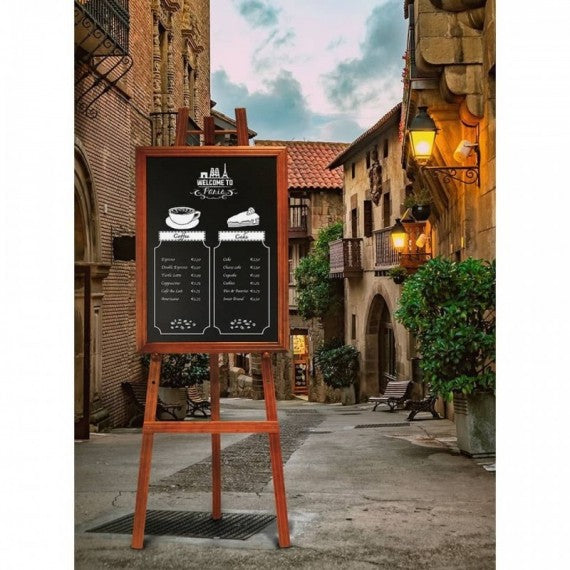 Cavalletto per lavagna Securit® in legno 165x60x63 cm mogano EZL-M-165