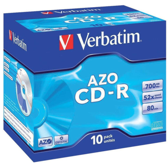 CD-R AZO Verbatim 52x 700 MB Jewel Case da 10 pezzi - 43327