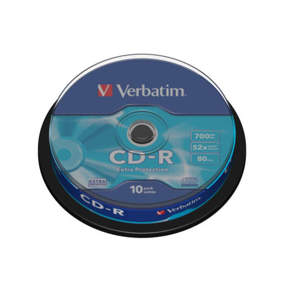 CD-R Extra Protection Verbatim 700 MB 52x Spindle Case da 10 cd-r - 43437