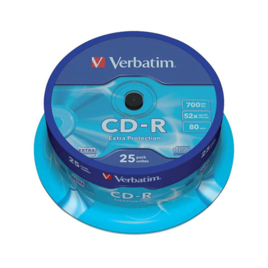 CD-R Extra Protection Verbatim 700 MB 52x Spindle Case da 25 cd-r - 43432
