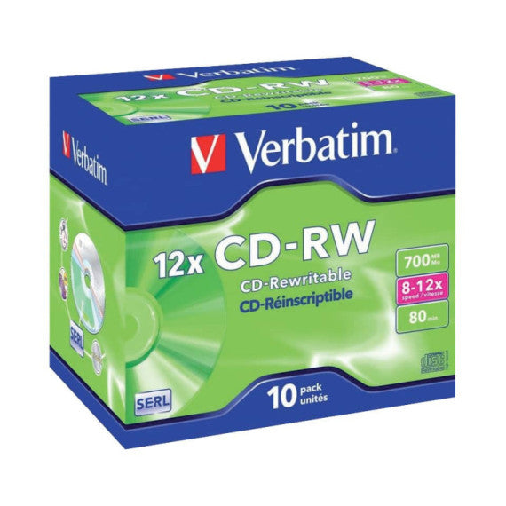 CD-RW Verbatim 12x 700 MB  Conf. 10 pezzi - 43148
