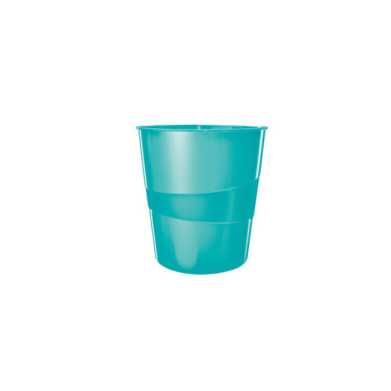 Cestino gettacarte WOW - altezza 32,4 cm - diametro 29 cm -15 L - acqua marina - Leitz