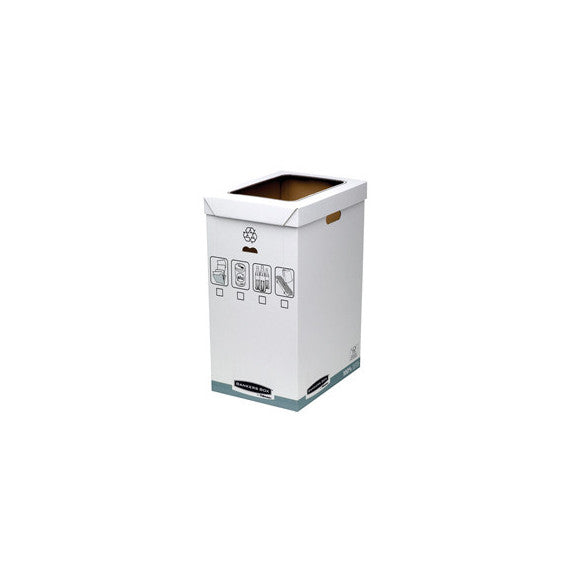 Cestino per riciclo Bankers Box System - 30 x 60 x 50 cm - 90 L - bianco - Fellowes