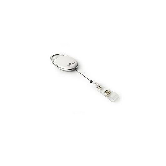Chiocciola YO-YO Style per portabadge - bianco - filo retrattile 80 cm - Durable - conf. 10 pezzi