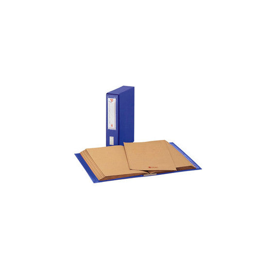 Classificatore alfabetico Mec - 20 cartelline 3 lembi - 23 x 32 cm - dorso 8,5 cm - blu - King Mec