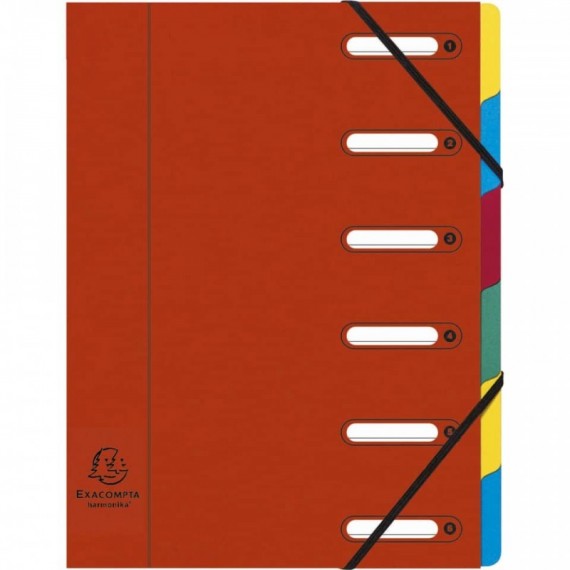 Classificatore Harmonika® 6 divisori - 24,5x32 cm rosso 55065E