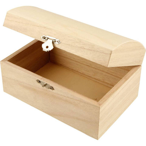 Cofanetto in legno naturale Creativ Company con coperchio curvo e chiusura di metallo 11,5 x 5,8 x 5,8 cm - 574940