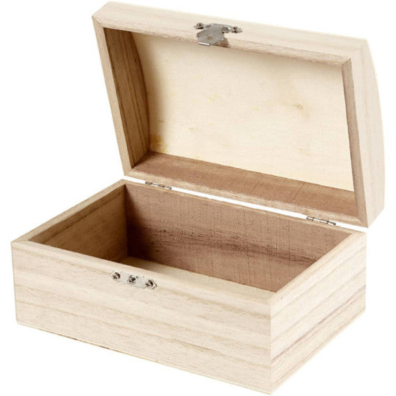 Cofanetto in legno naturale Creativ Company con coperchio curvo e chiusura di metallo 16,5 x 11 x 8,55 cm - 575440