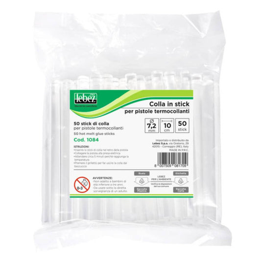 Colla a caldo Lebez diametro 7,2 mm - confezione 50 pezzi 1084