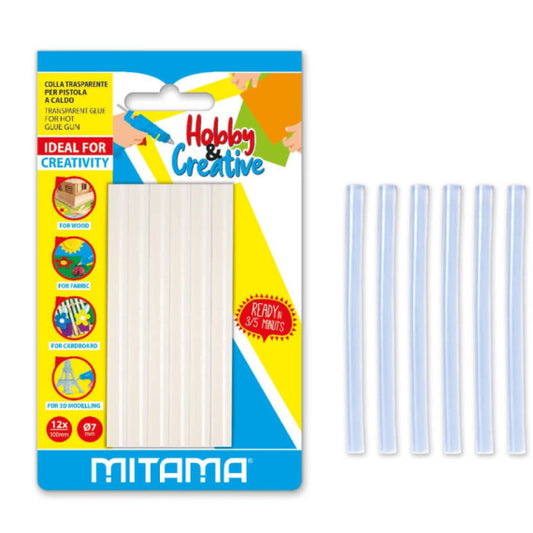 Colla a Caldo Mitama trasparente - flacone 7x100 mm - conf. 12 pezzi 62843