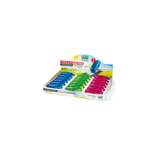 Colla a nastro Coprex - permanente - 6 mm x 8 mt - Lebez - expo 18 pezzi