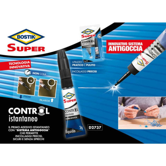 Colla attaccatutto cianoacrilica Bostik Super Control 3 gr - D2737
