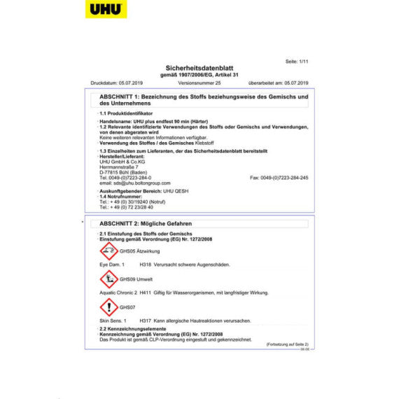 Colla bicomponente Uhu Plus Endfest 2x15 ml 7000068