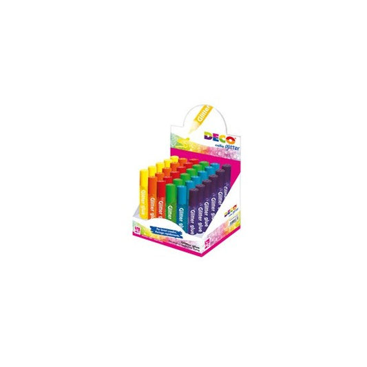 Colla glitter - 10,5 ml - colori assortiti pastello - Deco - display 30 pezzi