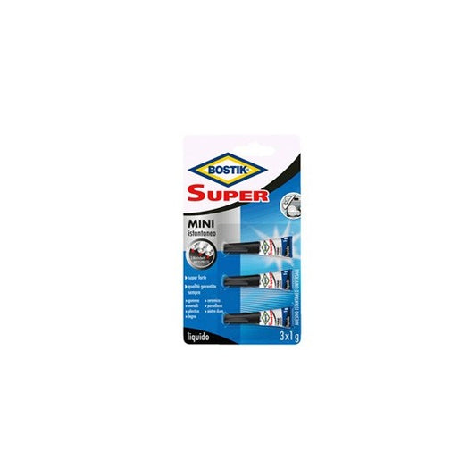 Colla istantanea universale - Super Mini blister - 3 x 1 gr - trasparente - Bostik
