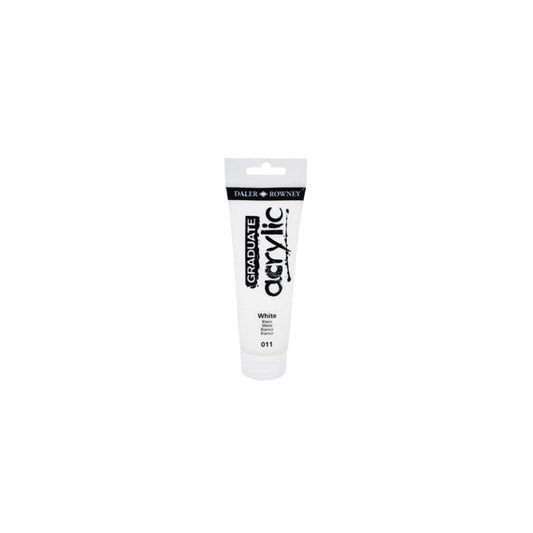 Colore acrilico fine Graduate - 120 ml - bianco - Daler Rowney