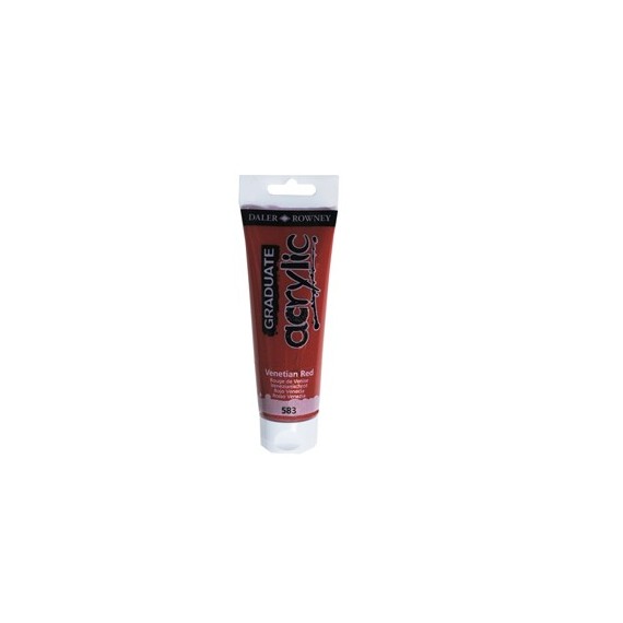 Colore acrilico fine Graduate - 120 ml - rosso Venezia - Daler Rowney