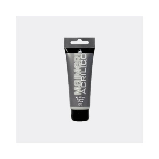 Colore acrilico Maimeri in tubetto 75 ml argento - M0916003