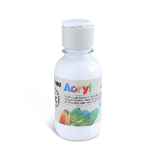 Colore acrilico Primo in bottiglia PET con tappo dosatore 125 ml bianco 402TA125100