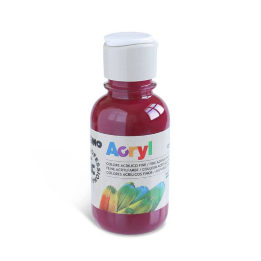Colore acrilico Primo in bottiglia PET con tappo dosatore 125 ml bordeaux - 402TA125320