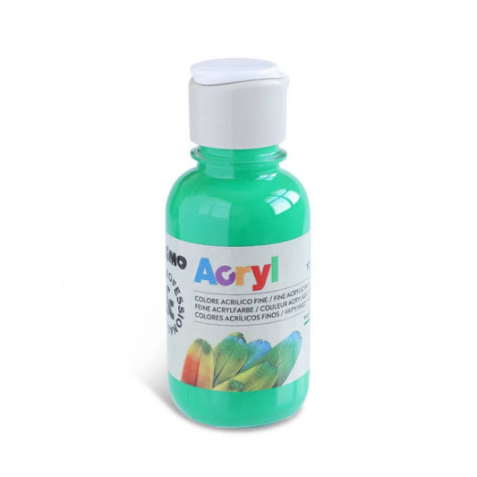 Colore acrilico Primo in bottiglia PET con tappo dosatore 125 ml verde brillante - 402TA125610