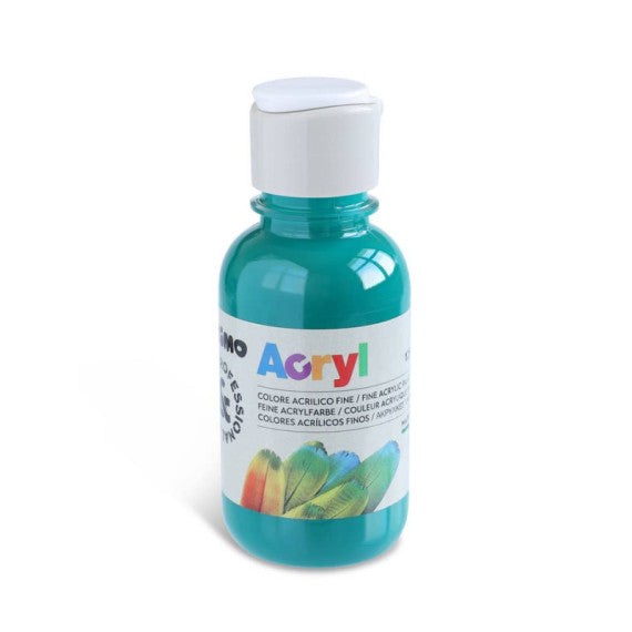 Colore acrilico Primo in bottiglia PET con tappo dosatore 125 ml verde smeraldo - 402TA125641