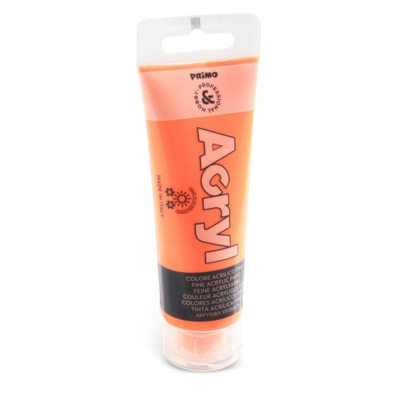 Colore acrilico Primo in bottiglia PET con tappo dosatore 75 ml arancio fluo - 420TAF75250