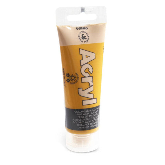 Colore acrilico Primo in bottiglia PET con tappo dosatore 75 ml giallo ocra - 420TA75270