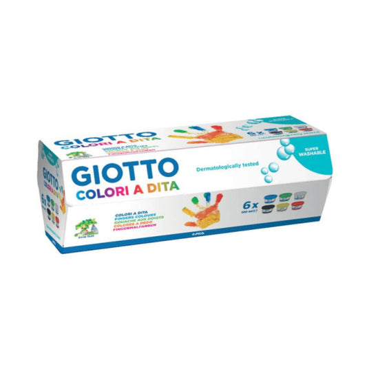Colori a dita GIOTTO assortiti  6 vasetti da 100 ml - 534100